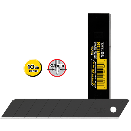 Olfa LBB-10 tördelhető penge, fekete, 18 mm, 10 db/csomag termék fő termékképe