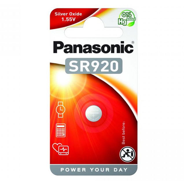 Panasonic SR-920 1.55V ezüst-oxid óraelem, 1 db/bliszter termék fő termékképe