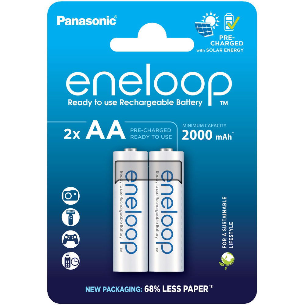 Panasonic BK-3MCDE/2BE eneloop Ni-MH akkumulátor, AA (ceruza), 2000 mAh, 2 db/bliszter termék fő termékképe